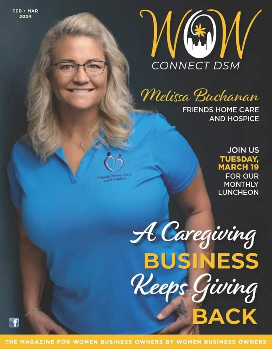 Melissa Buchanan on the cover of WoW Connect DSM magazine